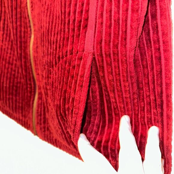Woolrich Vintage Corduroy Zipper Vest Deep Ruby Red Womens Large EUC - Picture 4 of 11
